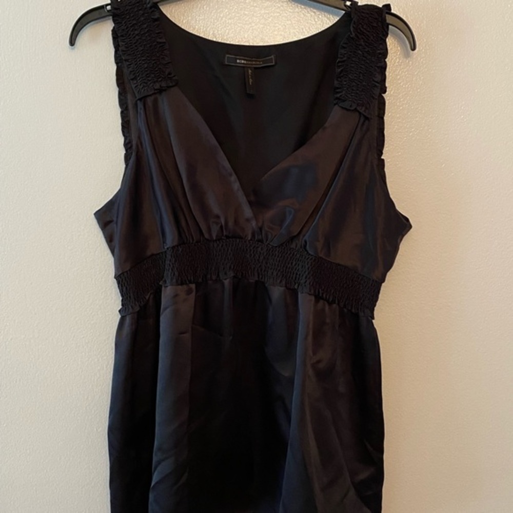 BCBGMAXAZRIA Sleeveless Black‎ Silk Top